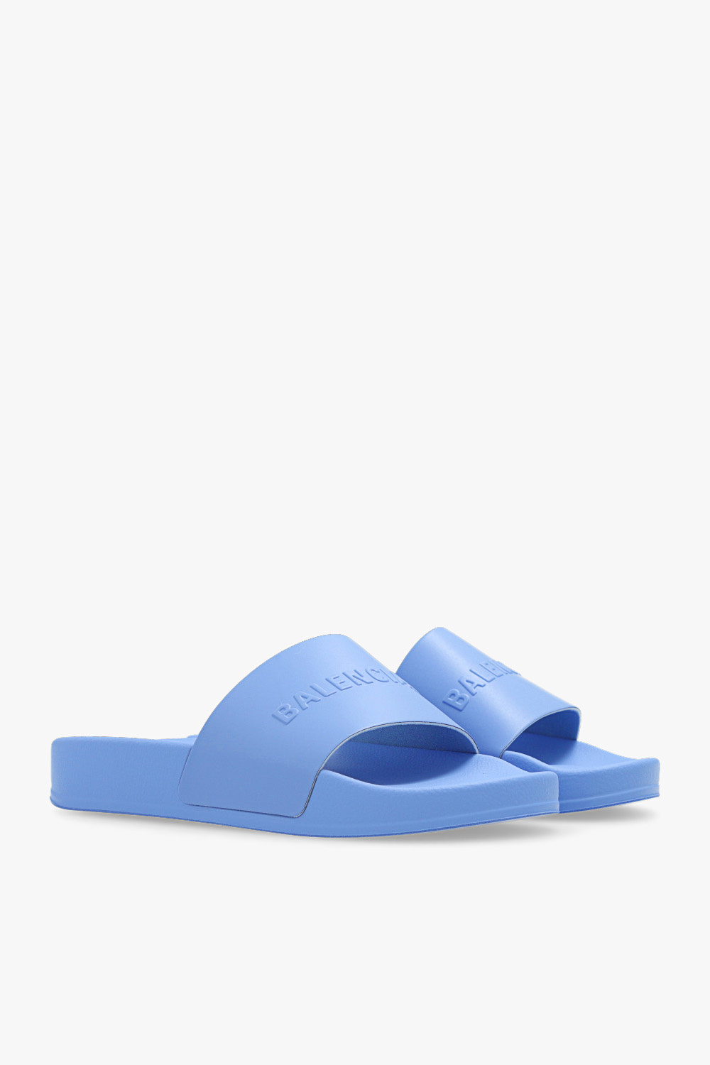 Blue Slides with logo Balenciaga Kids Vitkac Italy